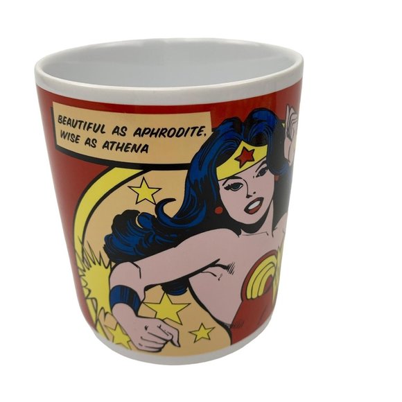 Wonder Woman Mug Beautiful as Aphrodite Wise as Athena Red & Yellow DC Comics - Picture 2 of 6